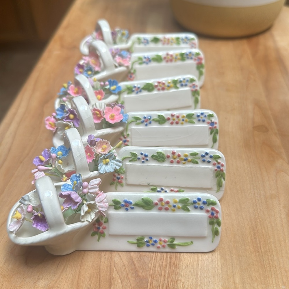 Floral place card holders from the 1970’s.